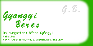 gyongyi beres business card